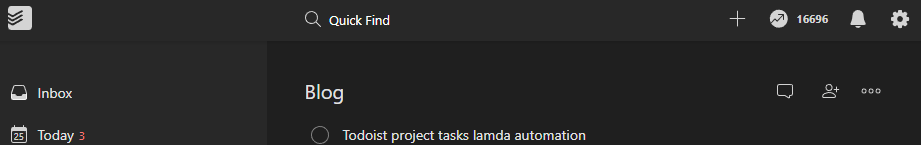 Marking off the Todist task for Todist blog...