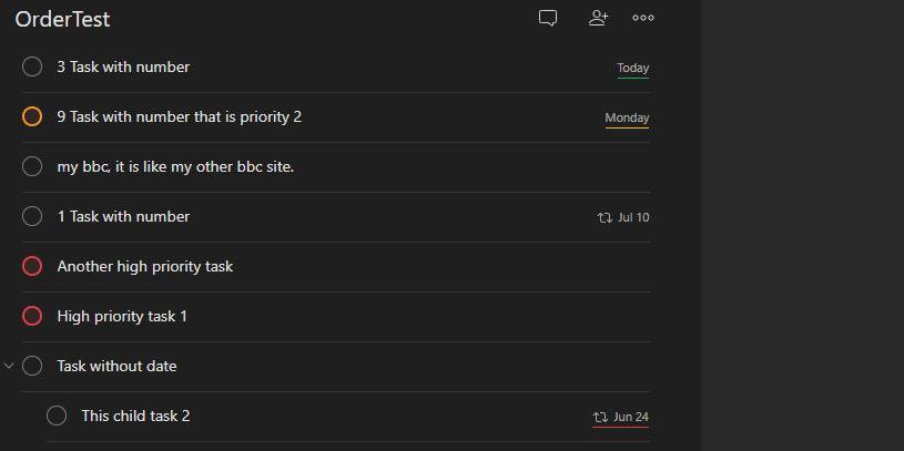 Only visible text used for sorting by name